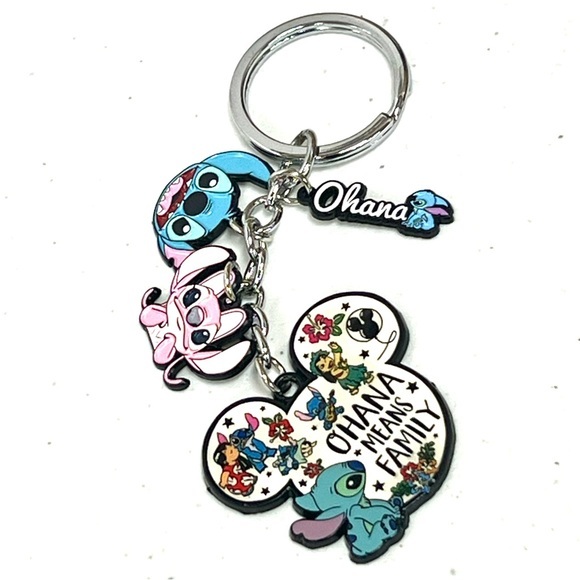 Disney Other - Disney Blue and Pink Stitch Ohana Keychain